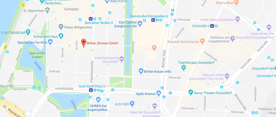 Google Maps Karte mit dem Standort Brillen Striewe